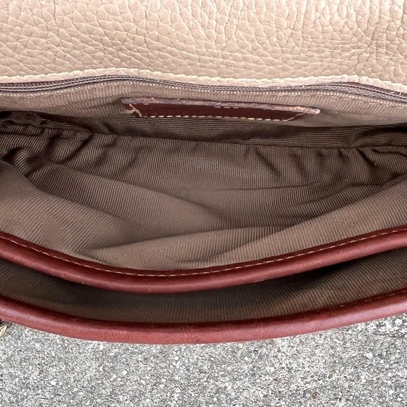 COACH Vintage USA 90s Sheridan Mayfield Handmade Taupe Pebbled Crossbody Bag - Picture 6 of 8